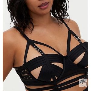 Black Lace Cutout Cage Bralette